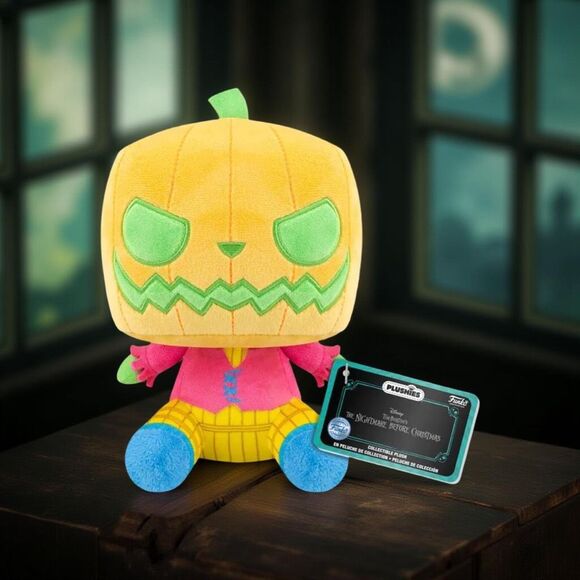 NWT Funko The Nightmare Before Christmas Pumpkin King Black Light 7" Pop! Plush - Picture 1 of 5